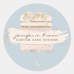 Glitzer Wedding Cake Bakery Event Planner Runder Aufkleber