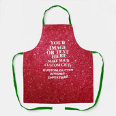 Glitzer Weihnachten Schürze - Personalisierter Url (Vorderseite)