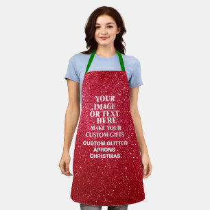 Glitzer Weihnachten Schürze - Personalisierter Url