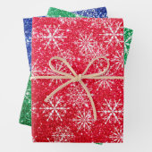 Glitzer Weihnachten Wasserfarben Schneeflocke Hübs Geschenkpapier Set (Beispiel)