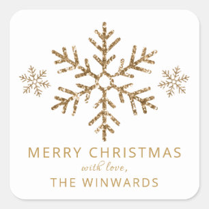 Glitzer Weihnachten Weihnachten Quadratischer Aufkleber