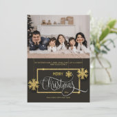 Glitzer Weihnachts-Foto Weihnachtskarte Einladung (Stehend Vorderseite)