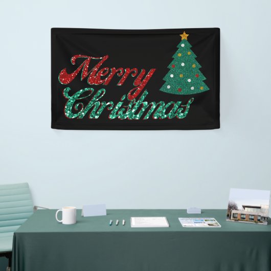 Glitzer Weihnachtsbaum Banner (Messeveranstaltung)
