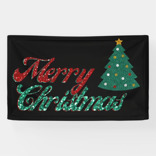 Glitzer Weihnachtsbaum Banner (Horizontal)