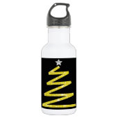 Glitzer Weihnachtsbaum Edelstahlflasche (Vorderseite)