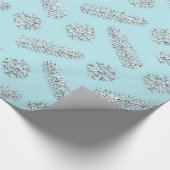 Glitzer Weihnachtsbaum Feiertage Schneeflocken Geschenkpapier (Ecke)