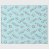 Glitzer Weihnachtsbaum Feiertage Schneeflocken Geschenkpapier (Flach)