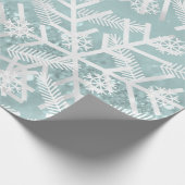 Glitzer Weihnachtsbaum Feiertage Schneeflocken Geschenkpapier (Ecke)