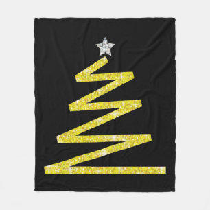 Glitzer Weihnachtsbaum Fleecedecke