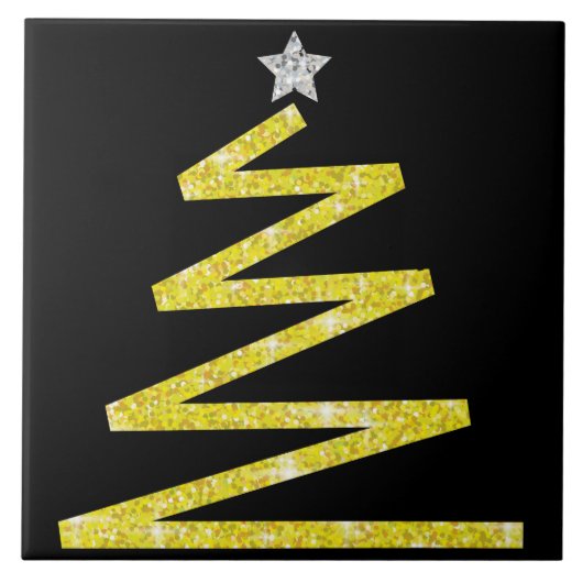 Glitzer Weihnachtsbaum Fliese (Vorderseite)