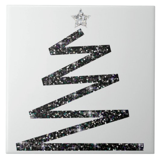 Glitzer Weihnachtsbaum Fliese (Vorderseite)