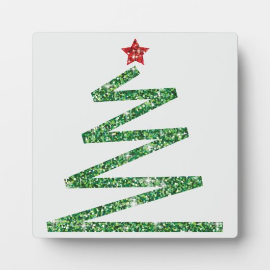 Glitzer Weihnachtsbaum Fotoplatte (Vorderseite)