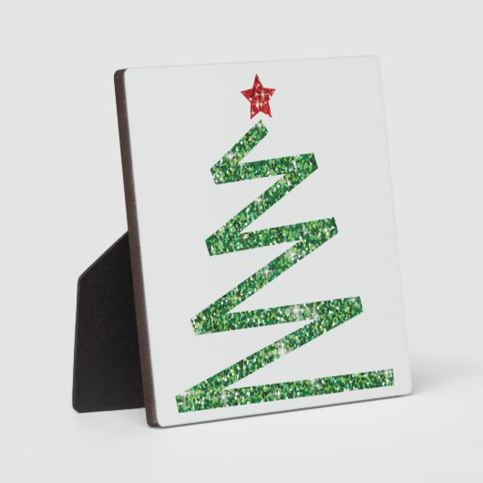 Glitzer Weihnachtsbaum Fotoplatte (Vorderseite)