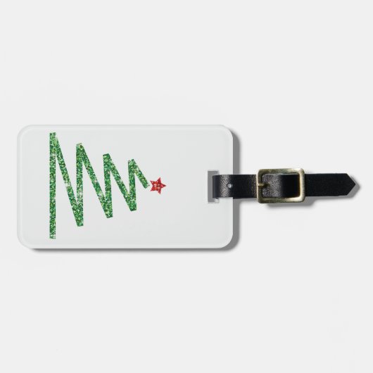 Glitzer Weihnachtsbaum Gepäckanhänger (Vorderseite horizontal)