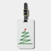 Glitzer Weihnachtsbaum Gepäckanhänger (Vorderseite vertikal)