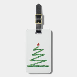 Glitzer Weihnachtsbaum Gepäckanhänger
