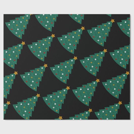 Glitzer Weihnachtsbaum Geschenkpapier (Flach)