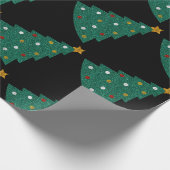 Glitzer Weihnachtsbaum Geschenkpapier (Ecke)