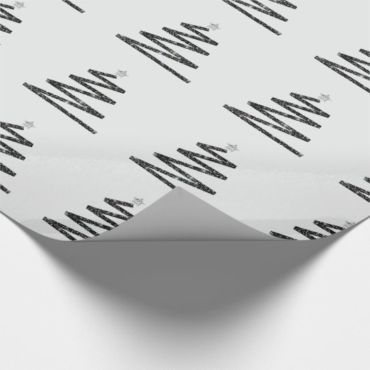 Glitzer Weihnachtsbaum Geschenkpapier (Ecke)