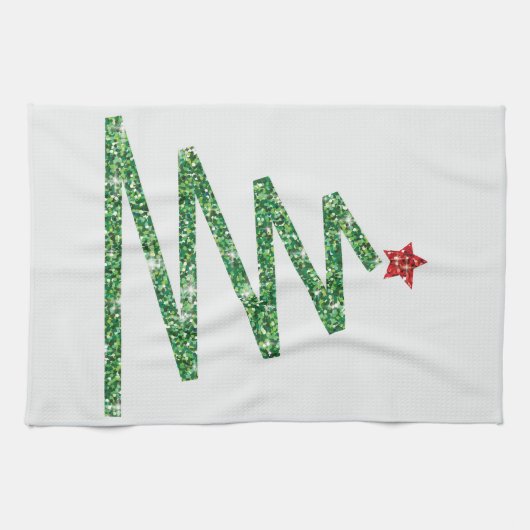 Glitzer Weihnachtsbaum Handtuch (Horizontal)