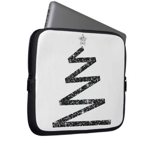 Glitzer Weihnachtsbaum Laptopschutzhülle (Vorne Rechts)
