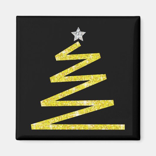 Glitzer Weihnachtsbaum Magnet (Vorne)