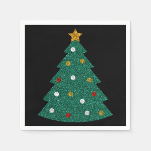 Glitzer Weihnachtsbaum Napkins Serviette