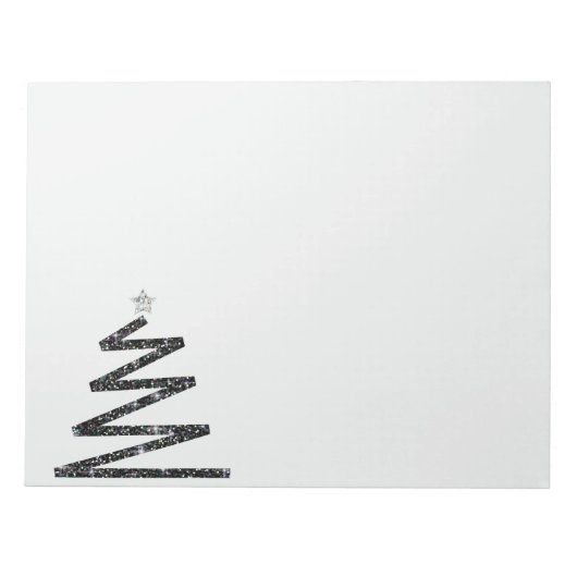 Glitzer Weihnachtsbaum Notizblock (Vorderseite)