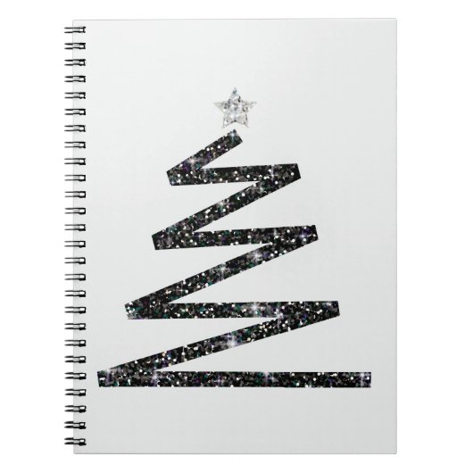 Glitzer Weihnachtsbaum Notizblock (Vorderseite)