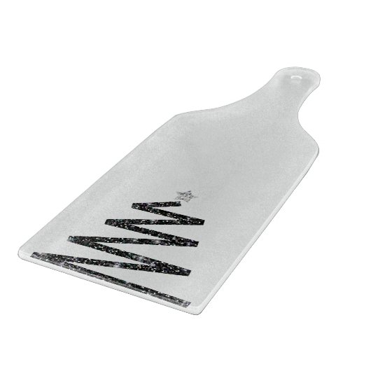 Glitzer Weihnachtsbaum Schneidebrett (Ecke)