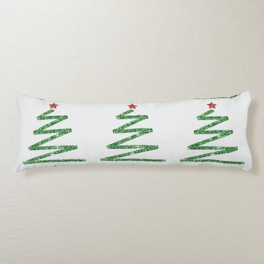 Glitzer Weihnachtsbaum Seitenschläferkissen (Vorderseite)