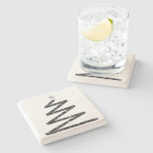 Glitzer Weihnachtsbaum Steinuntersetzer (Seitenansicht)