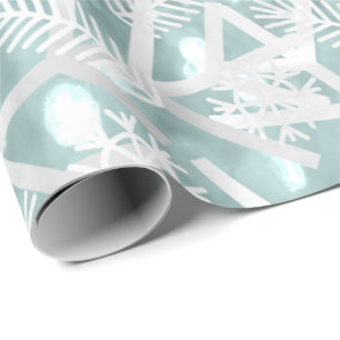 Glitzer Weihnachtsbaum Urlaub Schneeflocken Geschenkpapier