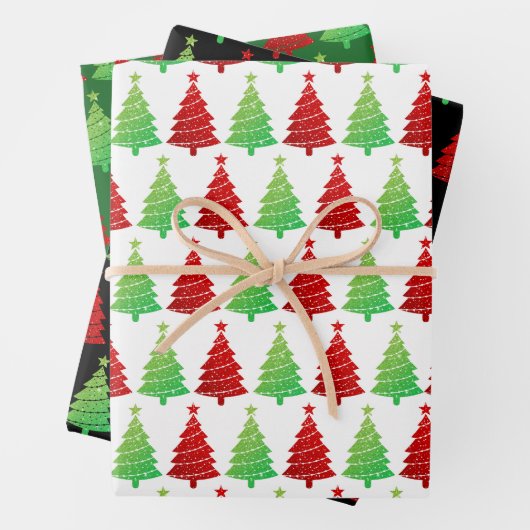 Glitzer Weihnachtsbaumen Weihnachten Geschenkpapier Set (Beispiel)