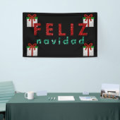 Glitzer Weihnachtsgeschenk Feliz Navidad Banner (Messeveranstaltung)