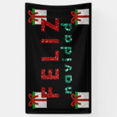 Glitzer Weihnachtsgeschenk Feliz Navidad Banner (Vertikal)