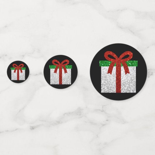 Glitzer Weihnachtsgeschenk Konfetti (Vorderseiten)