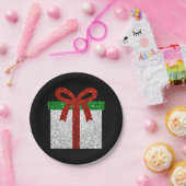 Glitzer Weihnachtsgeschenk Pappteller (Party)