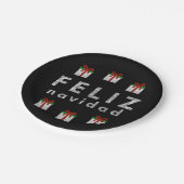 Glitzer Weihnachtsgeschenk Pappteller (Schrägansicht)