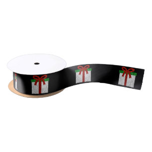 Glitzer Weihnachtsgeschenk Satinband