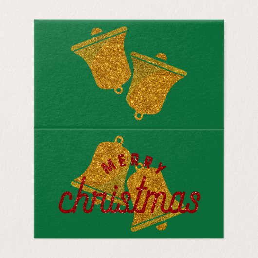 Glitzer Weihnachtsglocken (Außenseite Aufgefaltet)