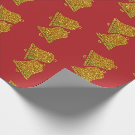 Glitzer Weihnachtsglocken Geschenkpapier (Ecke)