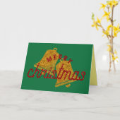 Glitzer Weihnachtsglocken Karte (Gelbe Blume)