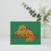 Glitzer Weihnachtsglocken Postkarte (Stehend Vorderseite)