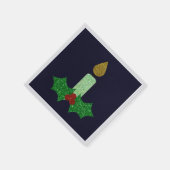 Glitzer Weihnachtskandle Napkins Serviette (Ecke)