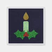 Glitzer Weihnachtskandle Napkins Serviette (Vorderseite)