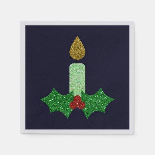 Glitzer Weihnachtskandle Napkins Serviette (Vorderseite)