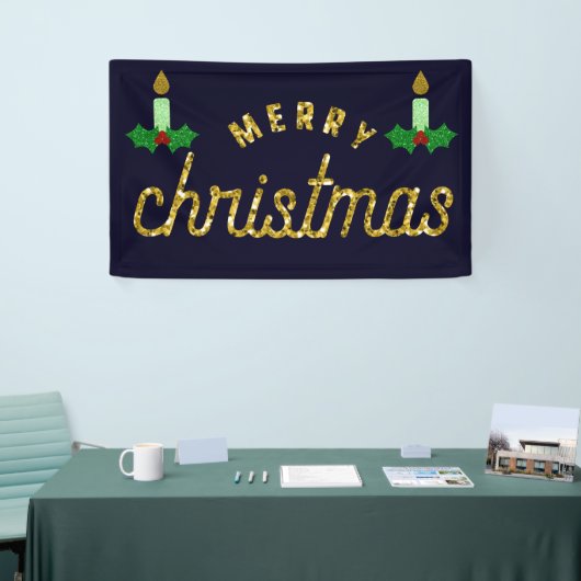 Glitzer Weihnachtskerze Banner (Messeveranstaltung)