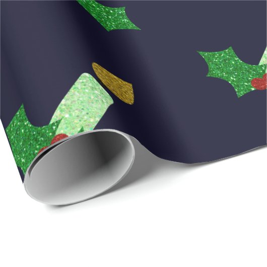 Glitzer Weihnachtskerze Geschenkpapier (Rolleneckpunkt)