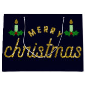 Glitzer Weihnachtskerze Große Geschenktüte (Vorderseite)